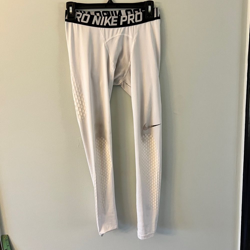 Nike Pro Dri Fit Men’s White Leggings M Tight Fit
